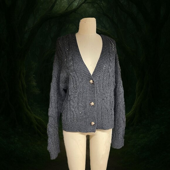 NakedCashmere Charcoal Cardigan - Picture 1 of 7